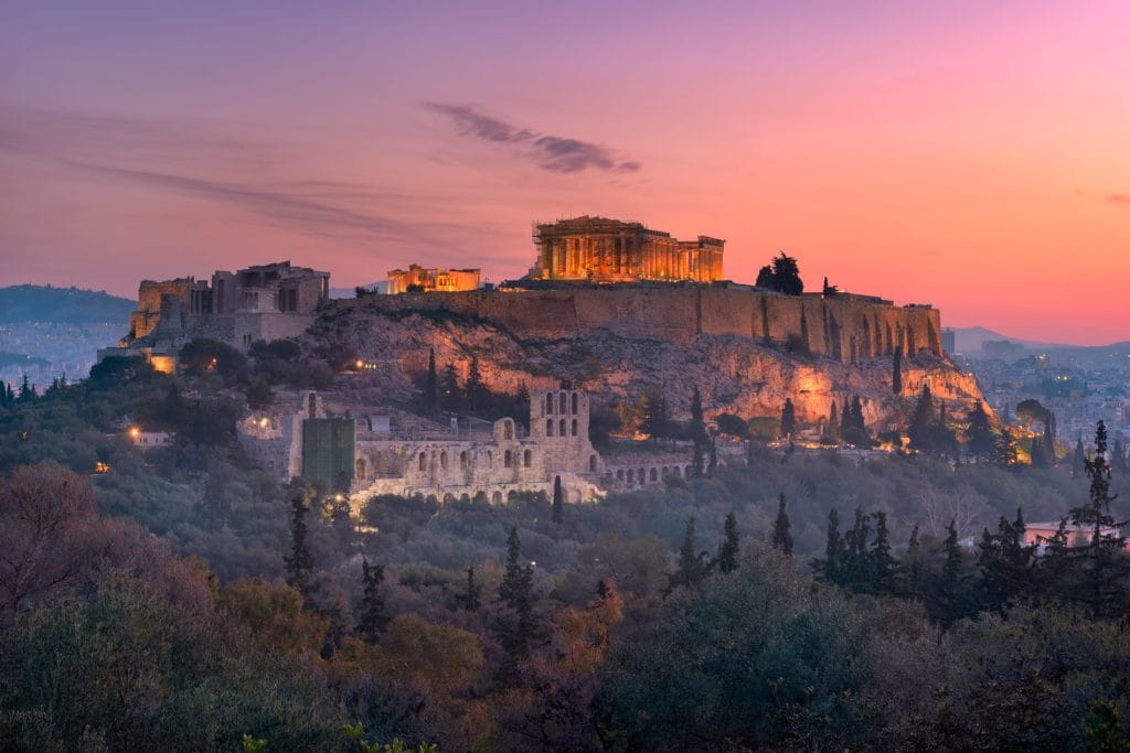 Acropolis from the Philopappos Hill, Athens, Greece